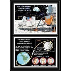 80566 grenada grenade MI N°225/226 20th anniversary first manned landing on moon TB neuf ** MNH espace (space) 1989