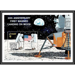 80566 grenada grenade MI N°225/226 20th anniversary first manned landing on moon TB neuf ** MNH espace (space) 1989
