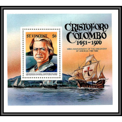 80568 st vincent y&t N°24 A Christophe Colomb 500th anniversary 1986 neuf ** MNH columbus colombo + imperf non dentelé