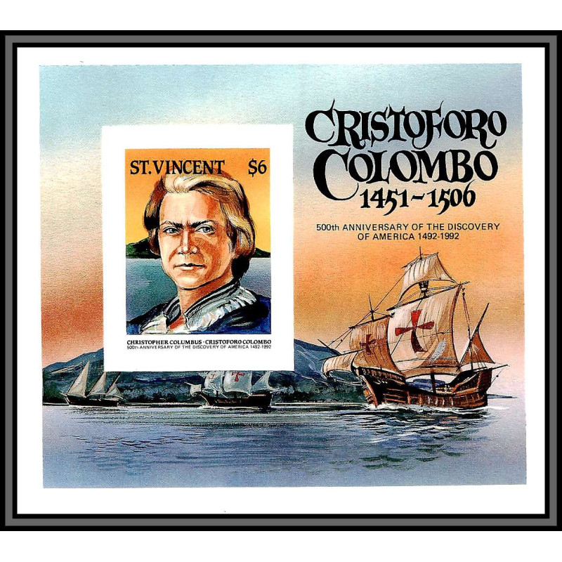 80568c st vincent y&t N°24 A Christophe Colomb 500th anniversary 1986 neuf ** MNH columbus colombo imperf non dentelé