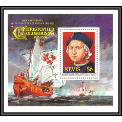 80570b NEVIS y&t N°9 A/B Christophe Colomb 500th anniversary 1986 neuf ** MNH columbus colombo + imperf non dentelé