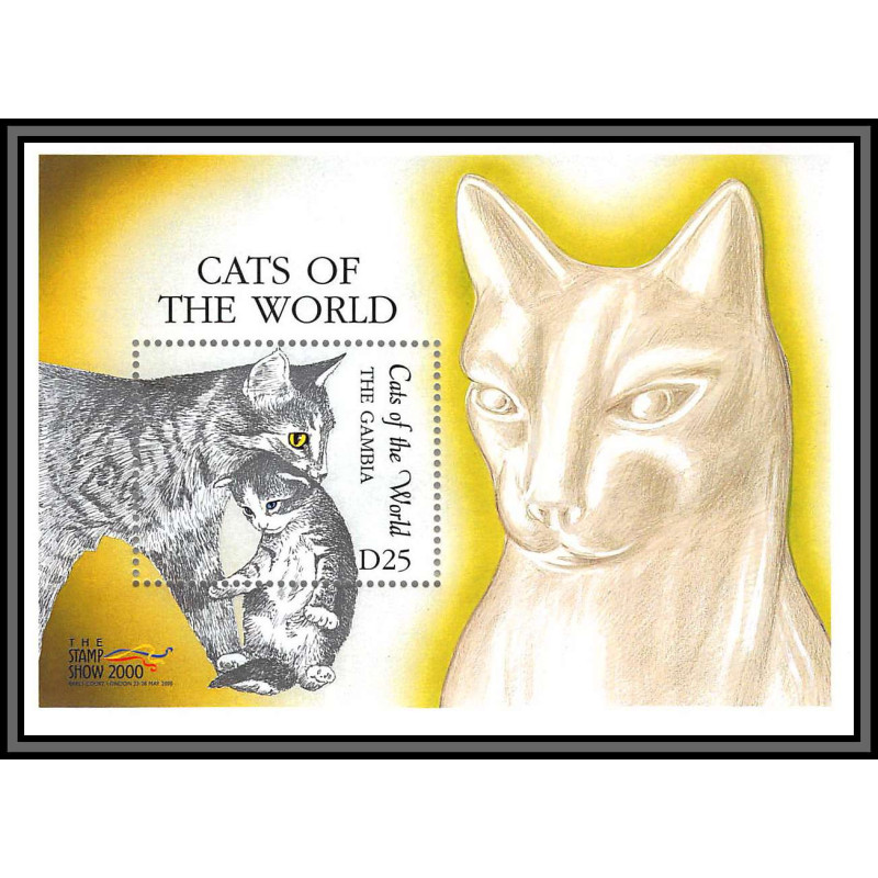 80604 gambia gambie YT BF N°476 stamp show 2000 TB neuf ** MNH chats (chat cats cat)