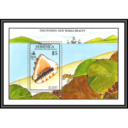 80656g dominica dominique mi BF N°166/167 ** MNH Giant tun Sea shells king helmet Tonna galea dolium 1990 coquillages