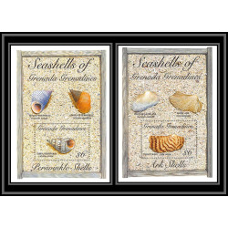 80657a Seashells of grenada grenadines mi N°279/280 periwinkle shells TB neuf ** MNH poissons fishes Bigorneau 1993
