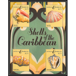 80672c antigua & barbuda mi BF N°4918/4921 ** MNH shells shell coquillages 2011