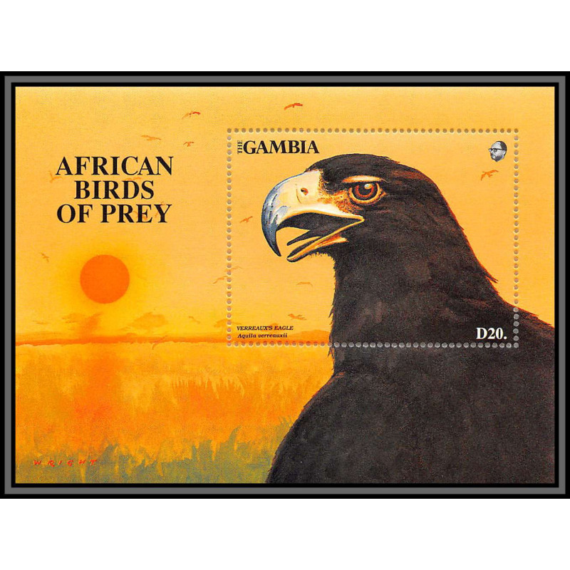 80842 gambia gambie mi N°188 TB neuf ** MNH oiseaux birds bird verreaux's eagle Aigle de Verreaux 1993