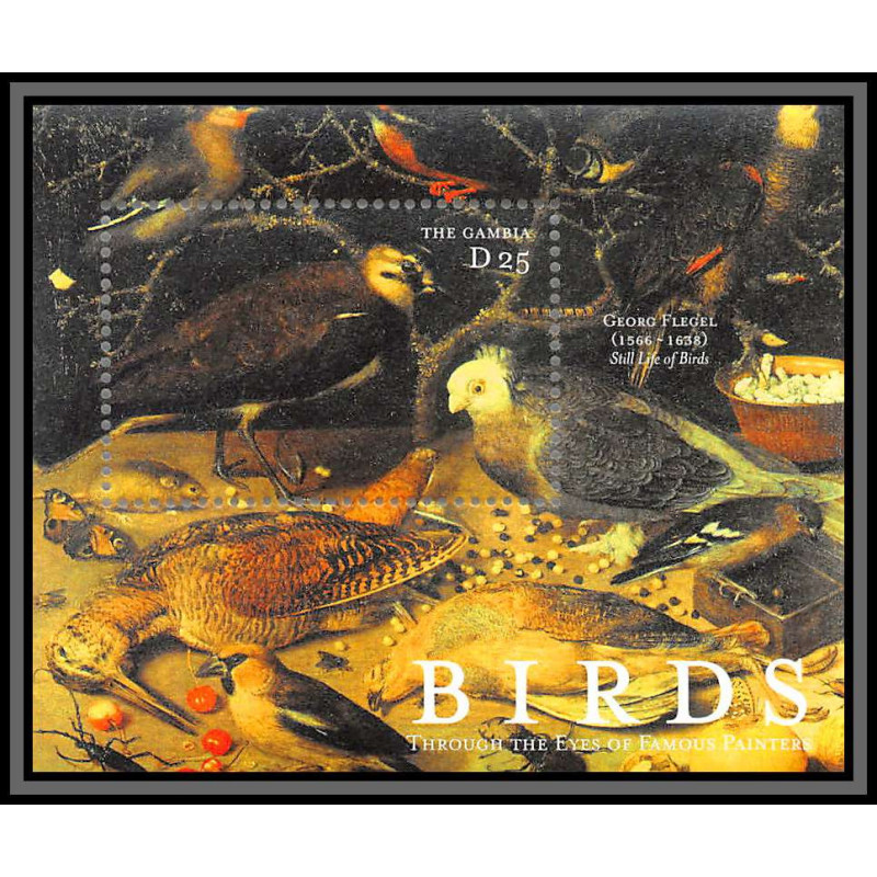 80847 gambia gambie yt N°494g ** MNH oiseaux birds bird georg flegel Tableau Painting 2000 nature morte 1637 insects