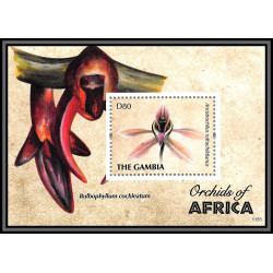 81009 gambia gambie mi BF N°826 orchidées orchids Ancistrochilus TB neuf ** MNH fleur flowers flower fleurs 2001