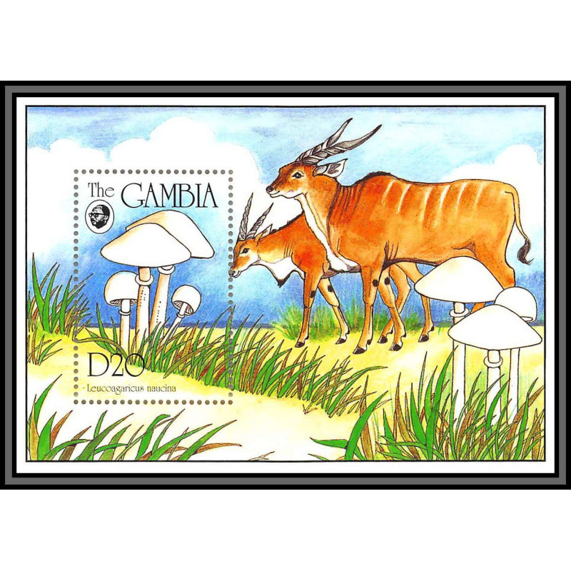 81123 gambie gambia MI BF N°239 leucoagaricus TB neuf ** MNH Champignons mushrooms funghi Pilze 1994 animals