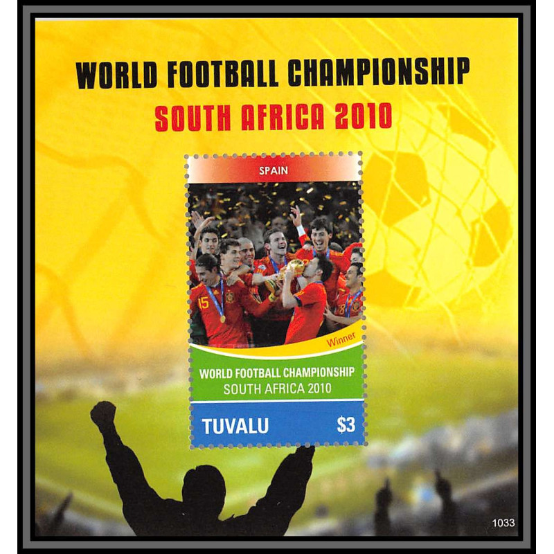81218 tuvalu mi N°150 spain winner espana world cup coupe du monde south africa 2010 TB neuf ** MNH Football soccer