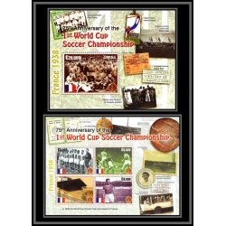 81239c ghana N°468 75th anniversary of the 1rst world cup coupe du monde france 1938 ** MNH Football soccer 2005 2 blocs