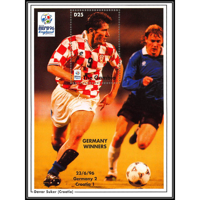 81268 Gambie gambia y&t BF N°189 davor suker gemany winner 2/1 croatia euro 96 1996 england ** MNH Football soccer