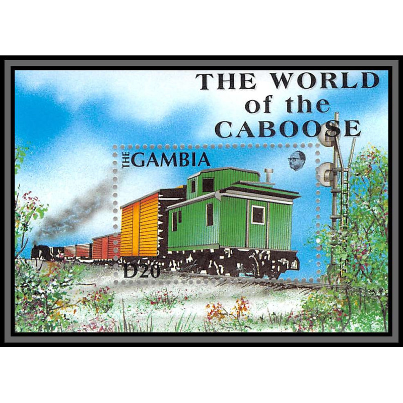 81332 gambia gambie y&t N°114 A TB neuf ** MNH train trains locomotive the world of caboose 1991