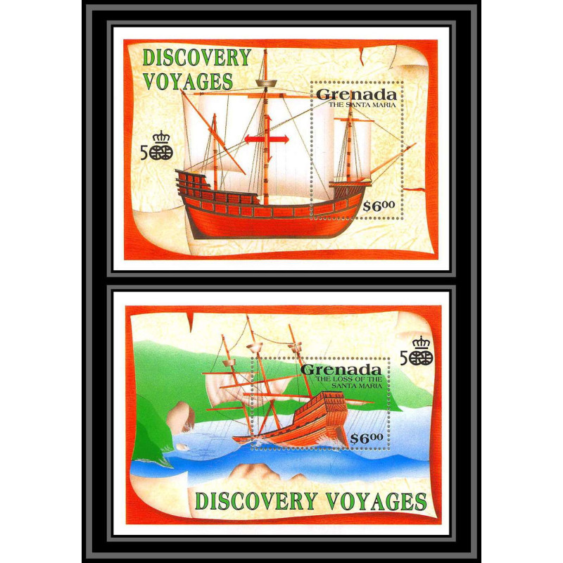 81650 grenada MI N°273/274 Santa Maria de Christophe Colomb colombo columbus ** MNH ship bateau 1991 discovey voyages