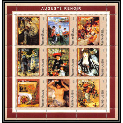 81681 Guinée-Bissau 2001 Michel 1008/1025 auguste renoir TB neuf ** MNH Tableau (Painting) cote 16 euros