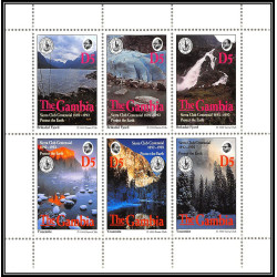 81731 GAMBIA GAMBIE y&t N°1607/1612 Sierra club Centennial protect on earth yosemite briksdal fjord 1994 neuf ** MNH 
