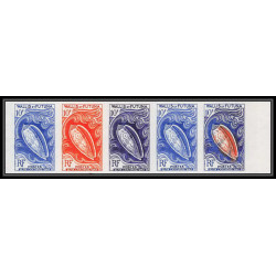85431 N°166 bande 5 coquillages shells olivia erythrostigma Wallis et Futuna Essai color proof Non dentelé imperf ** MNH