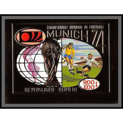 85676b mi N°36 B world cup Munich 74 1974 Football soccer khmère Cambodia ** MNH OR gold Non dentelé imperf