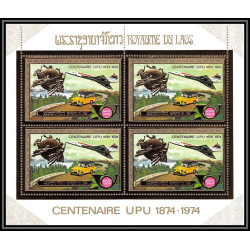 85708 N°412 concorde Voiture Cars UPU laos timbres OR Gold stamps BLOC 4 ** MNH