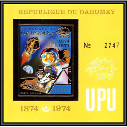 85797/ N°42 B UPU apollo espace (space) dahomey OR Gold stamps ** MNH RRR Non dentelé imperf