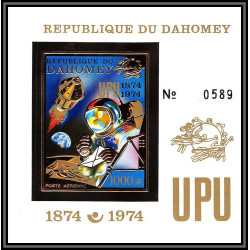 85798/ N°40 B UPU apollo espace (space) dahomey OR Gold stamps ** MNH RRR Non dentelé imperf