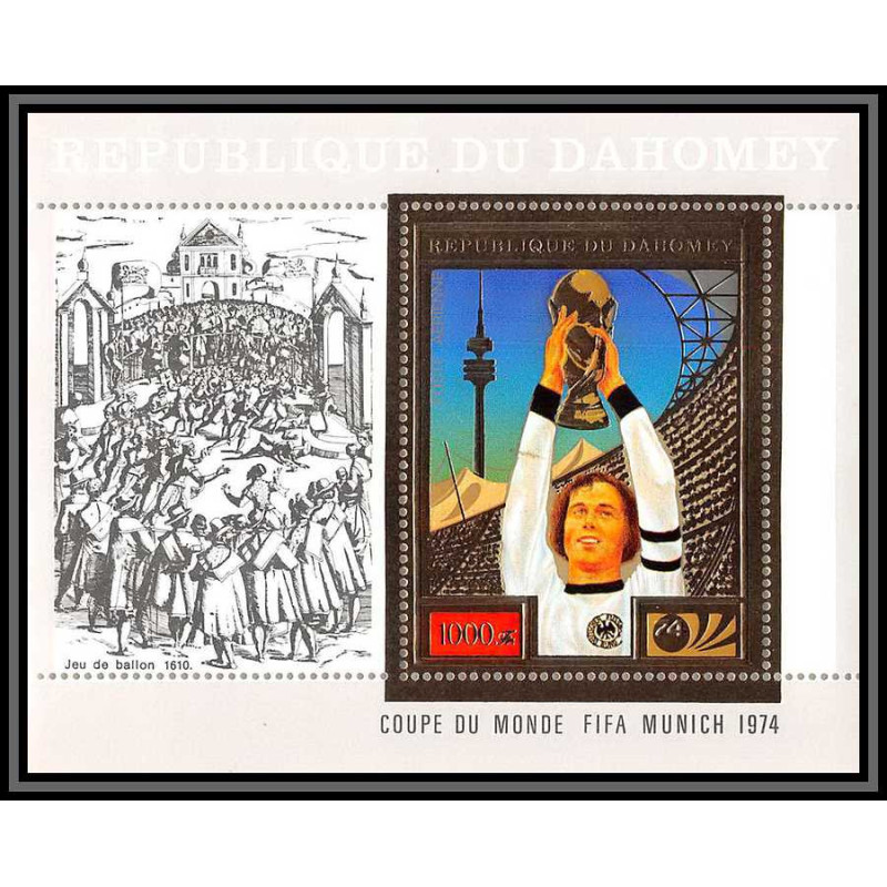 85803/ N°55 A Beckenbauer Football soccer munich 1974 dahomey OR Gold stamps ** MNH