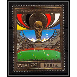 85806a/ N°610 A Football soccer munich 1974 dahomey OR Gold stamps ** MNH 