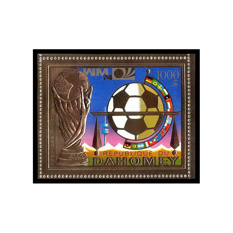 85808b/ N°37 A Football soccer munich 1974 dahomey OR Gold stamps ** MNH
