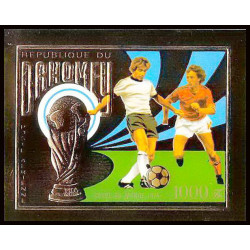 85810b/ N°586 B Football soccer munich 1974 dahomey OR Gold stamps ** MNH RRR Non dentelé imperf