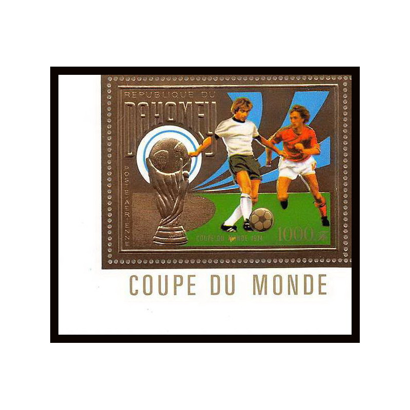 85813b/ N°586 A Football soccer munich 1974 dahomey OR Gold stamps ** MNH 