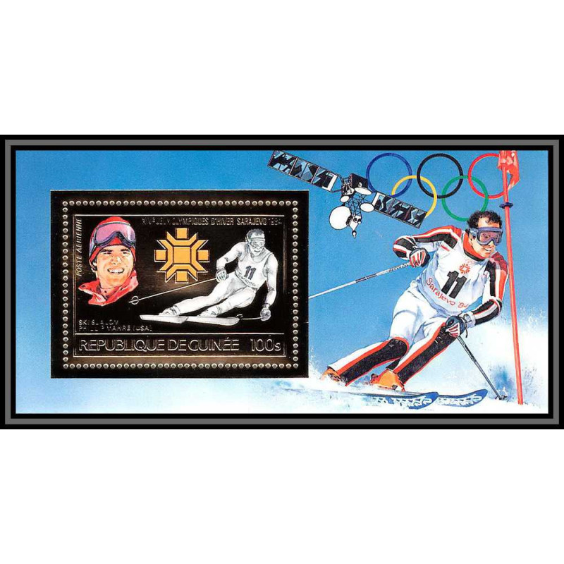 85814/ N°119 A mahre usa Winter Sarajevo SKI 1984 jeux olympiques (olympic games) Guinée guinea OR Gold ** MNH