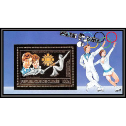 85816/ N°120 A SKATING DEAN TORVILL GBR Sarajevo 1984 jeux olympiques (olympic games) Guinée guinea OR Gold ** MNH