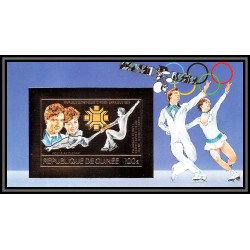 85817 N°120 B SKATING DEAN TORVILL GBR Sarajevo 1984 jeux olympiques (olympic games) Guinée guinea OR Gold ** MNH imperf