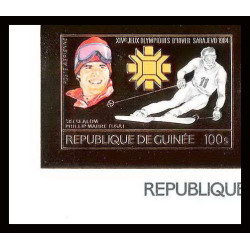 85819b N°1010 B Sarajevo mahre usa 1984 jeux olympiques olympic games Guinée guinea OR Gold ** MNH Non dentelé MNH