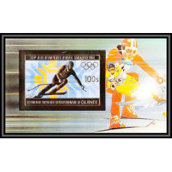 85827/ N°78 B Sarajevo SKI 1984 jeux olympiques olympic games Guinée guinea OR Gold stamps ** MNH Non dentelé imperf