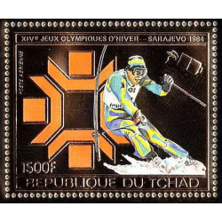 85905b/ N°161 A ski slalom Sarajevo 1984 jeux olympiques (olympic games) tchad OR Gold ** MNH 