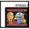 85989b/ N°1201 B Christophe Colomb Christopher Columbus centrafricaine OR Gold ** MNH space bloc 4 Non dentelé imperf