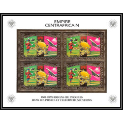 85996/ N°547 A UPU concorde avion plane centrafrique centrafricaine OR Gold stamps ** MNH bloc 4 