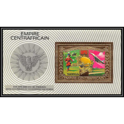 85999/ N°30 A UPU concorde avion plane cheval horse centrafrique centrafricaine OR Gold stamps ** MNH cote 55 euros