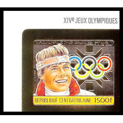 86053b 1069 B Max Julen suisse Sarajevo jeux olympiques olympic games 1984 centrafricaine OR Gold MNH Non dentelé imperf