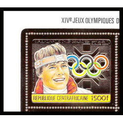 86054b/ N°1069 A Max Julen suisse Sarajevo jeux olympiques olympic games 1984 centrafricaine OR Gold MNH 