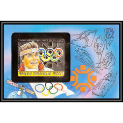 86057 N°304 B Max Julen suisse Sarajevo jeux olympiques olympic games 1984 centrafricaine OR Gold MNH Non dentelé imperf