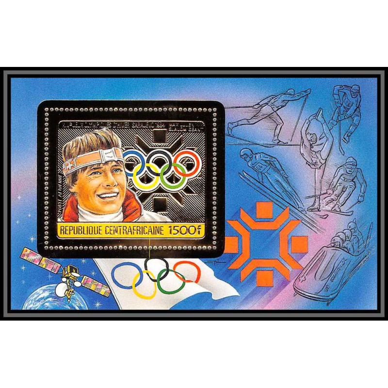 86058/ N°304 A Max Julen suisse Sarajevo jeux olympiques olympic games 1984 centrafricaine OR Gold MNH **