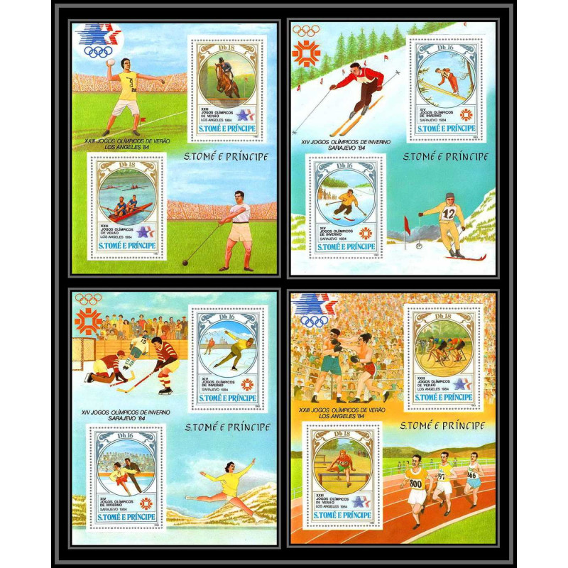 86217 sao tome s tome e principe 1983 Mi N°143/146 jeux olympiques olympic games1984 los angeles sajajevo ** MNH cote 65