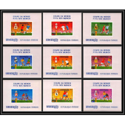 86223 Mi N°420/428 Football soccer munich wold cup 1974 deluxe miniature sheets ** MNH khmère Cambodia cambodge