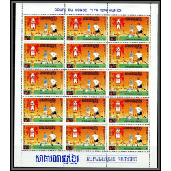 86225z Mi N°420/428 Football soccer munich wold cup 1974 ** MNH khmère Cambodia cambodge feuille complete sheets sheet