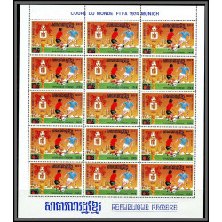 86225z Mi N°420/428 Football soccer munich wold cup 1974 ** MNH khmère Cambodia cambodge feuille complete sheets sheet