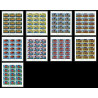 86235k Mi N°433/441 B 116/124 UPU concorde 1974 /1975 feuilles sheets ** MNH khmère Cambodia cambodge Non dentelé imperf