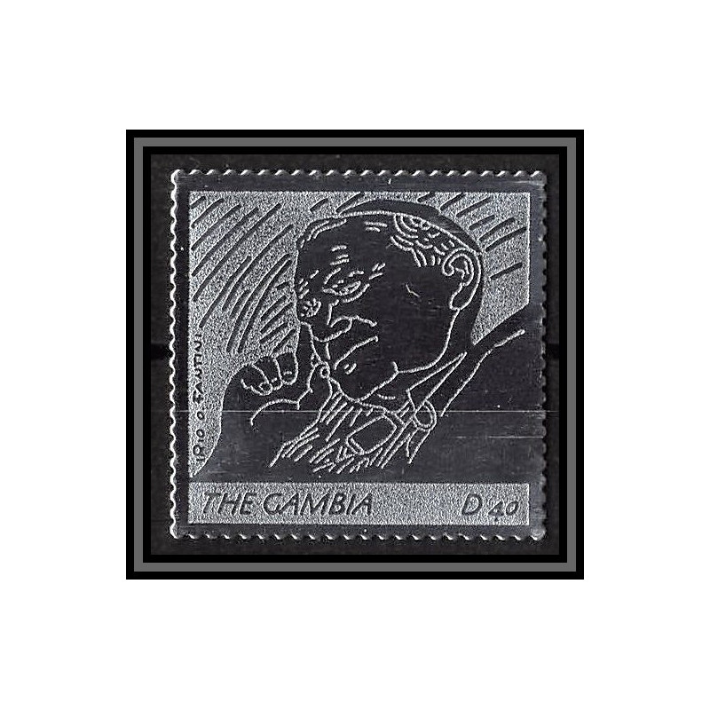 86244 Gambie gambia - Mi N°5548 pape jean paul 2 religion Christianism christianisme silver argent ** MNH pope 2005 