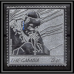 86245 Gambie gambia - Mi N°5551 pape jean paul 2 religion Christianism christianisme silver argent ** MNH pope 2005 